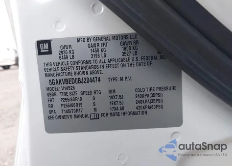 2011 Buick Enclave 1Xl из США, поврежденный, VIN 5GAKVBED0BJ204474